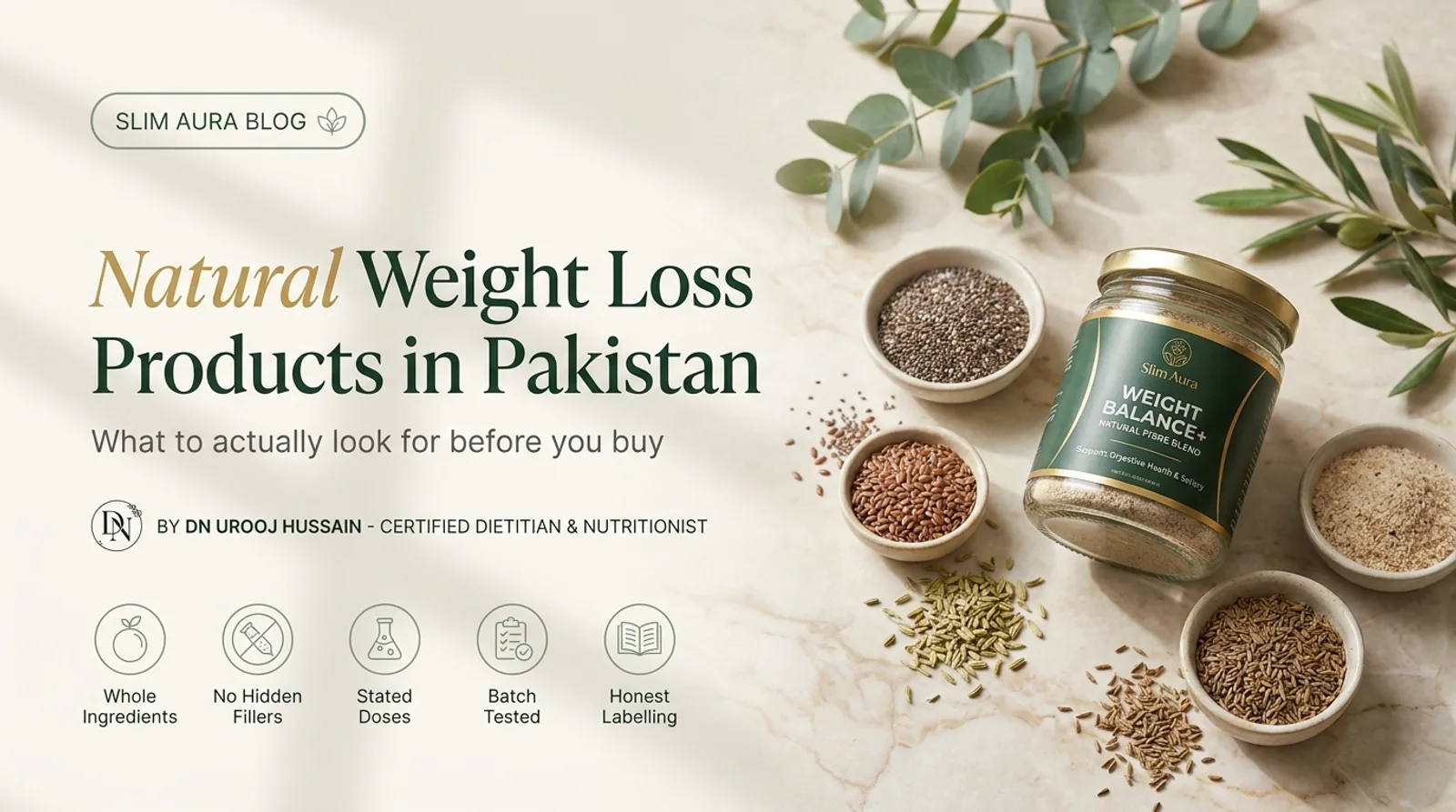 Editorial graphic: Natural weight loss products in Pakistan — what to actually look for before you buy